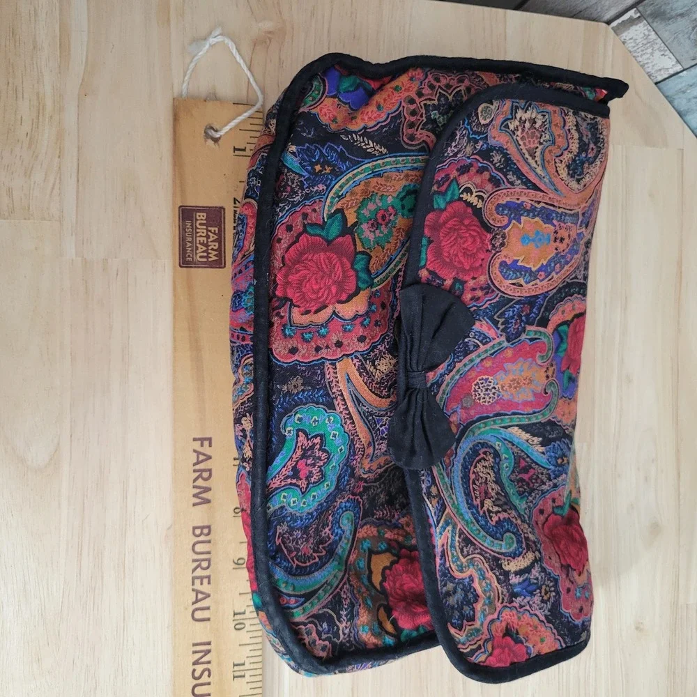 Vintage Diane von Furstenberg Paisley‎ Floral Toiletry Bag Large Cosmetic Pouch